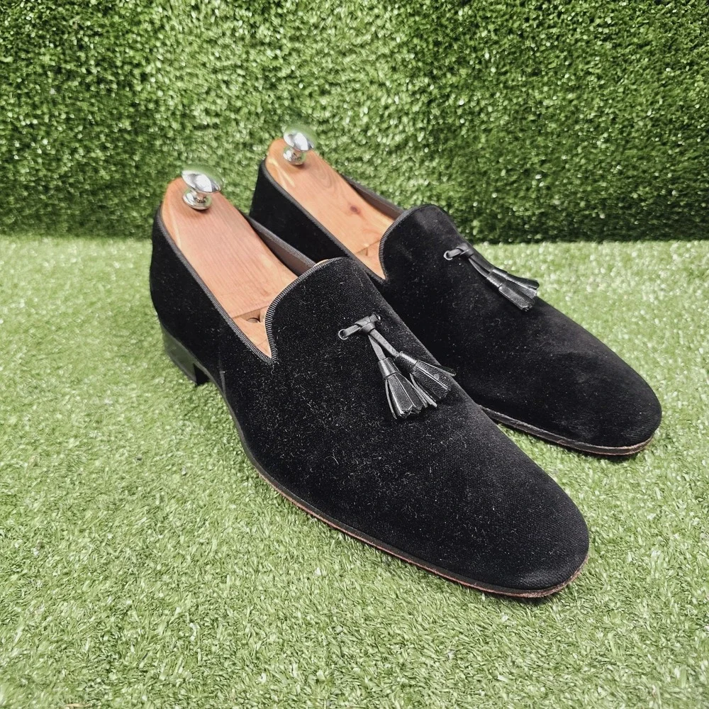 Mezlan Custom Velvet Lacrima Slip On Tassel Loafers Dress Shoes Mens Size 10